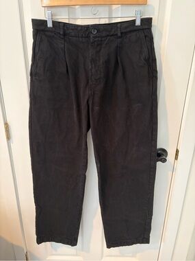 Zara Black Pleated Chino Pants